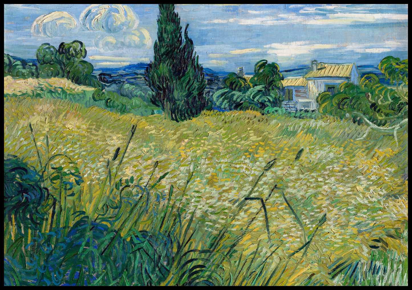 Plakat   Green Wheat Field with Cypress, Van Gogh Vintage