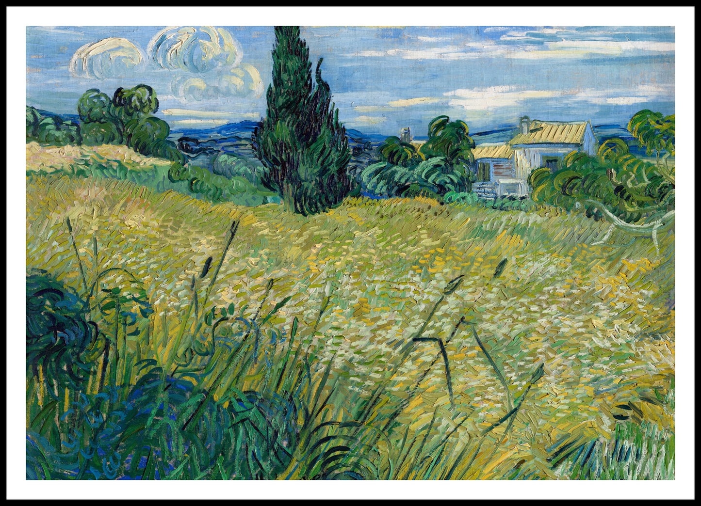 Plakat   Green Wheat Field with Cypress, Van Gogh Vintage