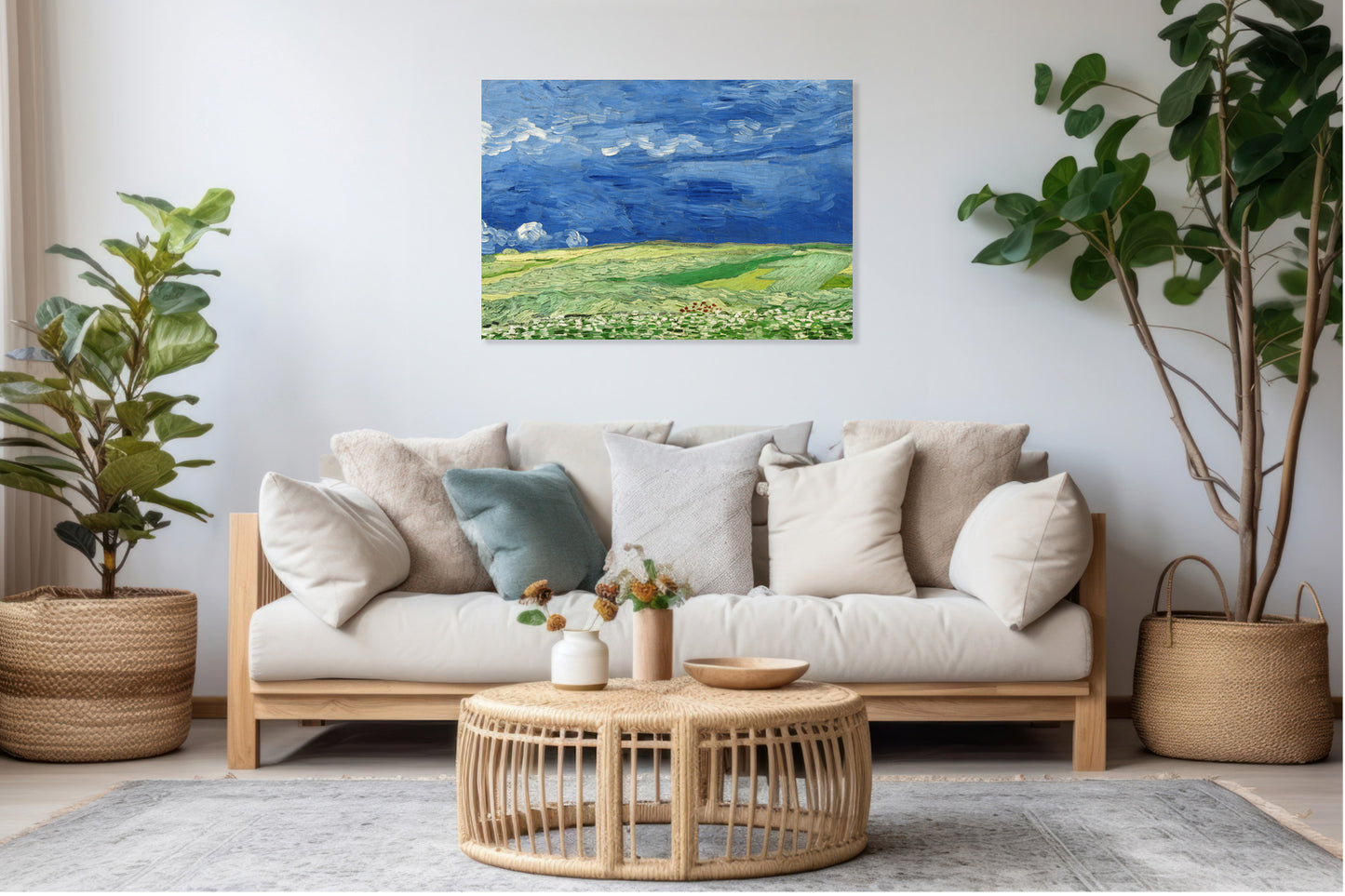 Obraz  Wheatfield under Thunderclouds, Van Gogh Vintage