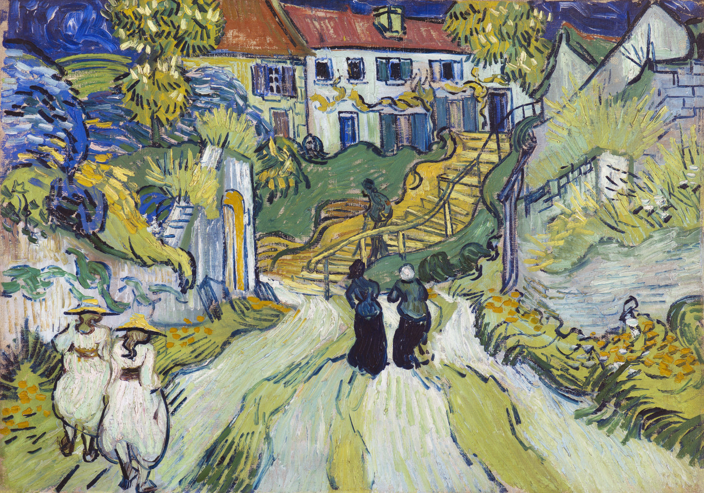 Plakat  Stairway at Auvers, Van Gogh Vintage do Salonu
