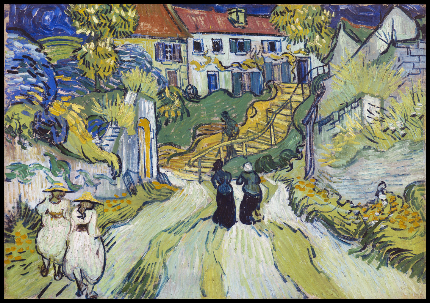 Plakat  Stairway at Auvers, Van Gogh Vintage do Salonu