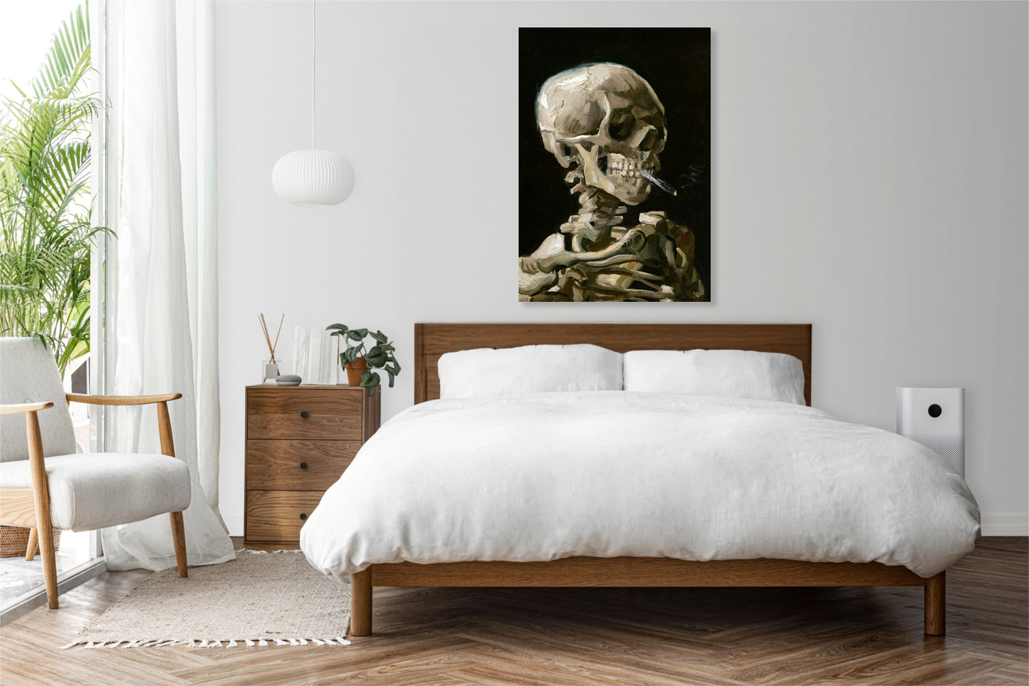 Obraz   Czaszka z Palącym się Papierosem, Van Gogh Vintage