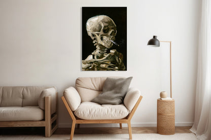 Obraz   Czaszka z Palącym się Papierosem, Van Gogh Vintage