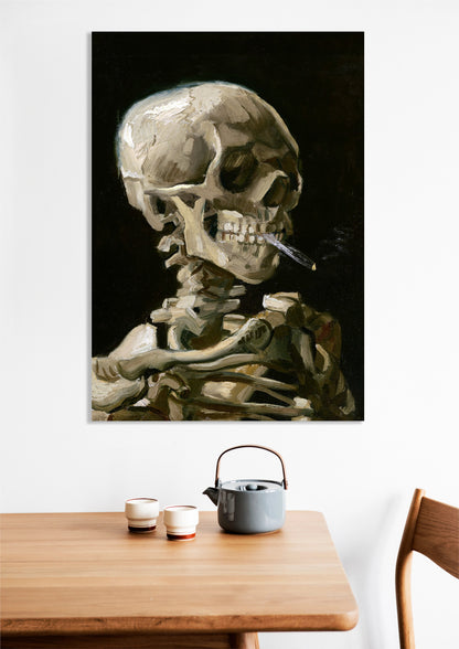 Obraz   Czaszka z Palącym się Papierosem, Van Gogh Vintage