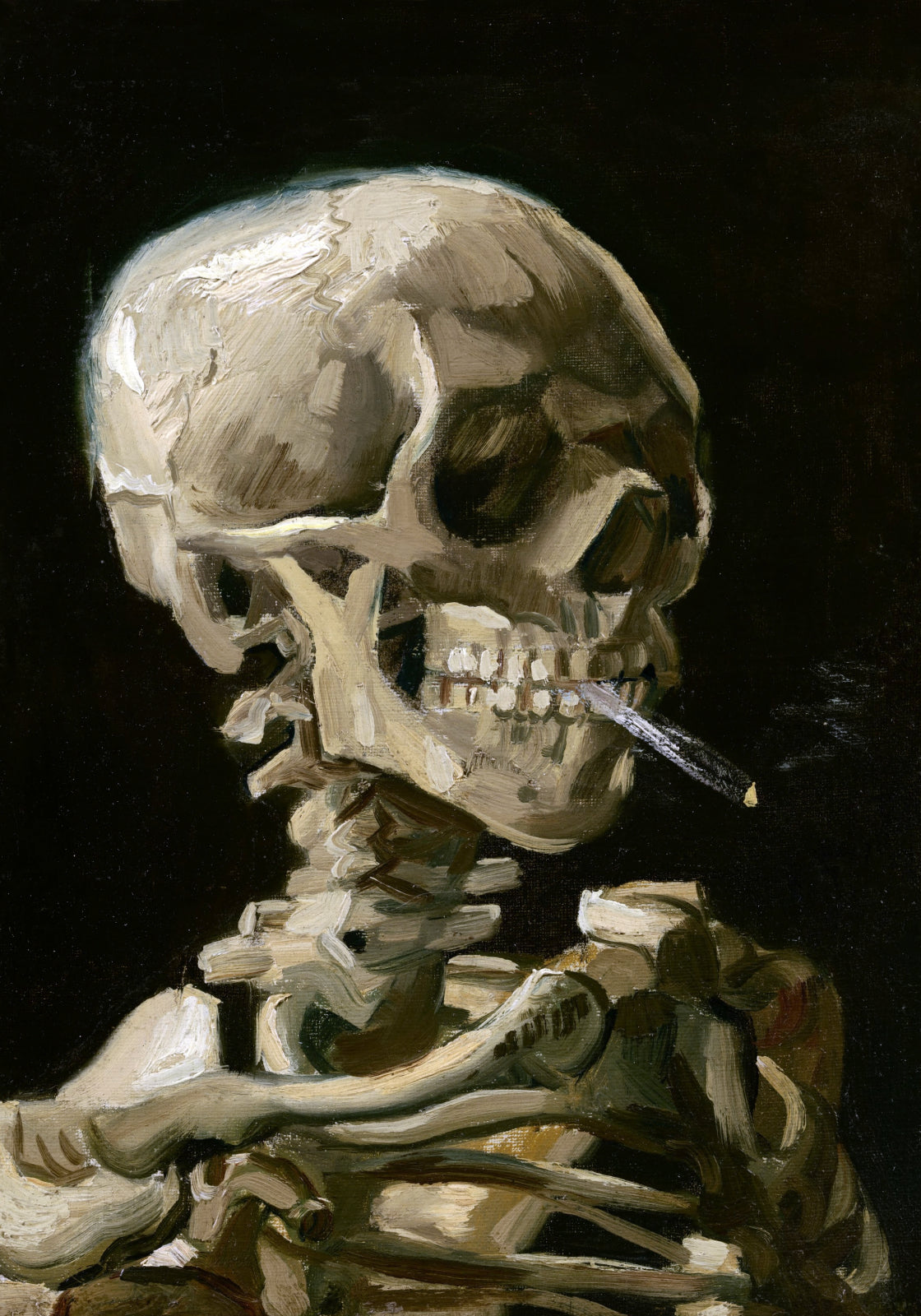 Plakat   Czaszka z Palącym się Papierosem, Van Gogh Vintage
