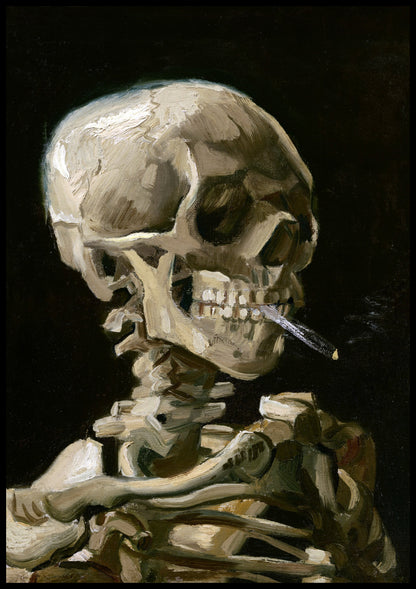 Plakat   Czaszka z Palącym się Papierosem, Van Gogh Vintage