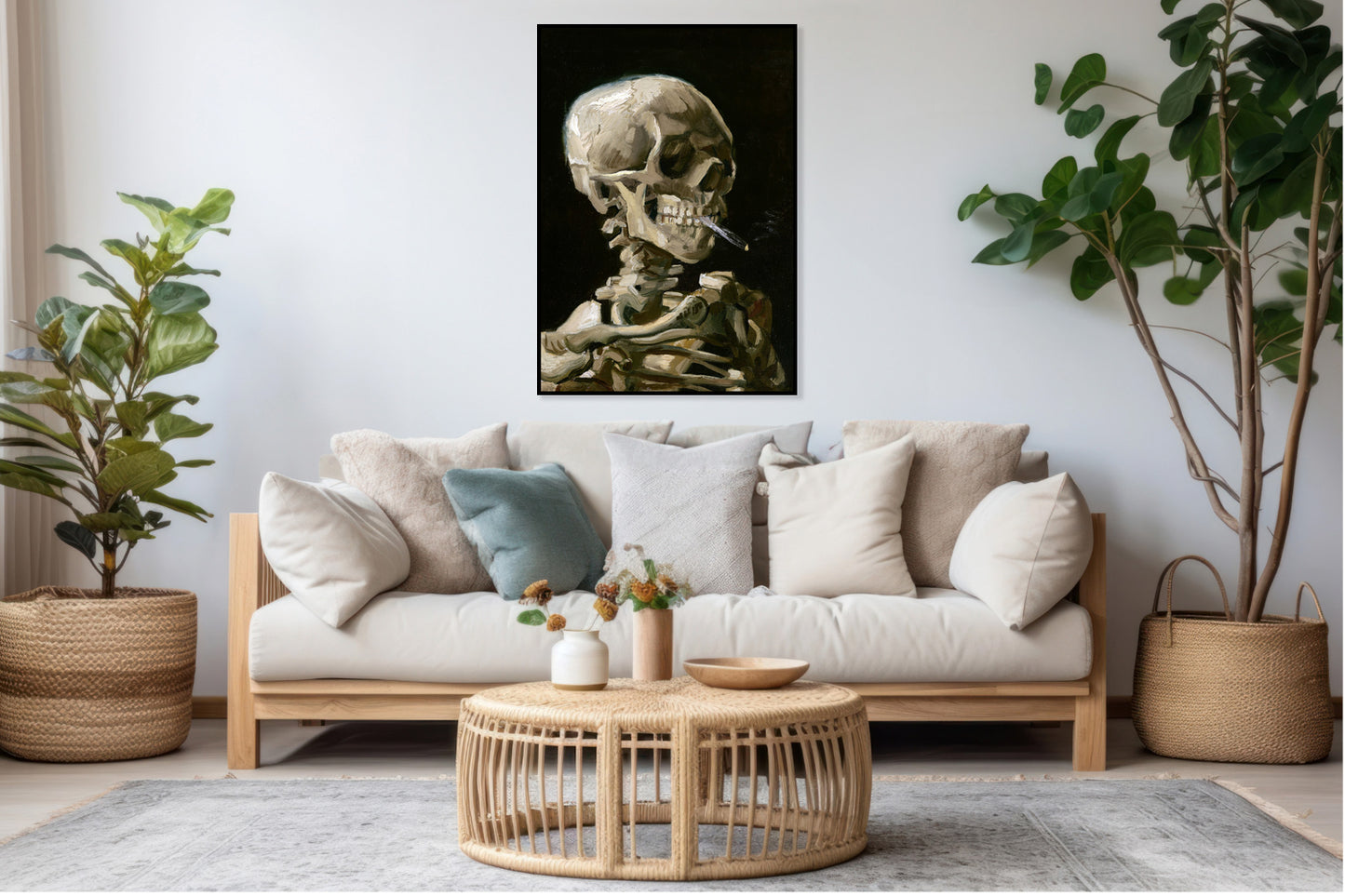 Plakat   Czaszka z Palącym się Papierosem, Van Gogh Vintage