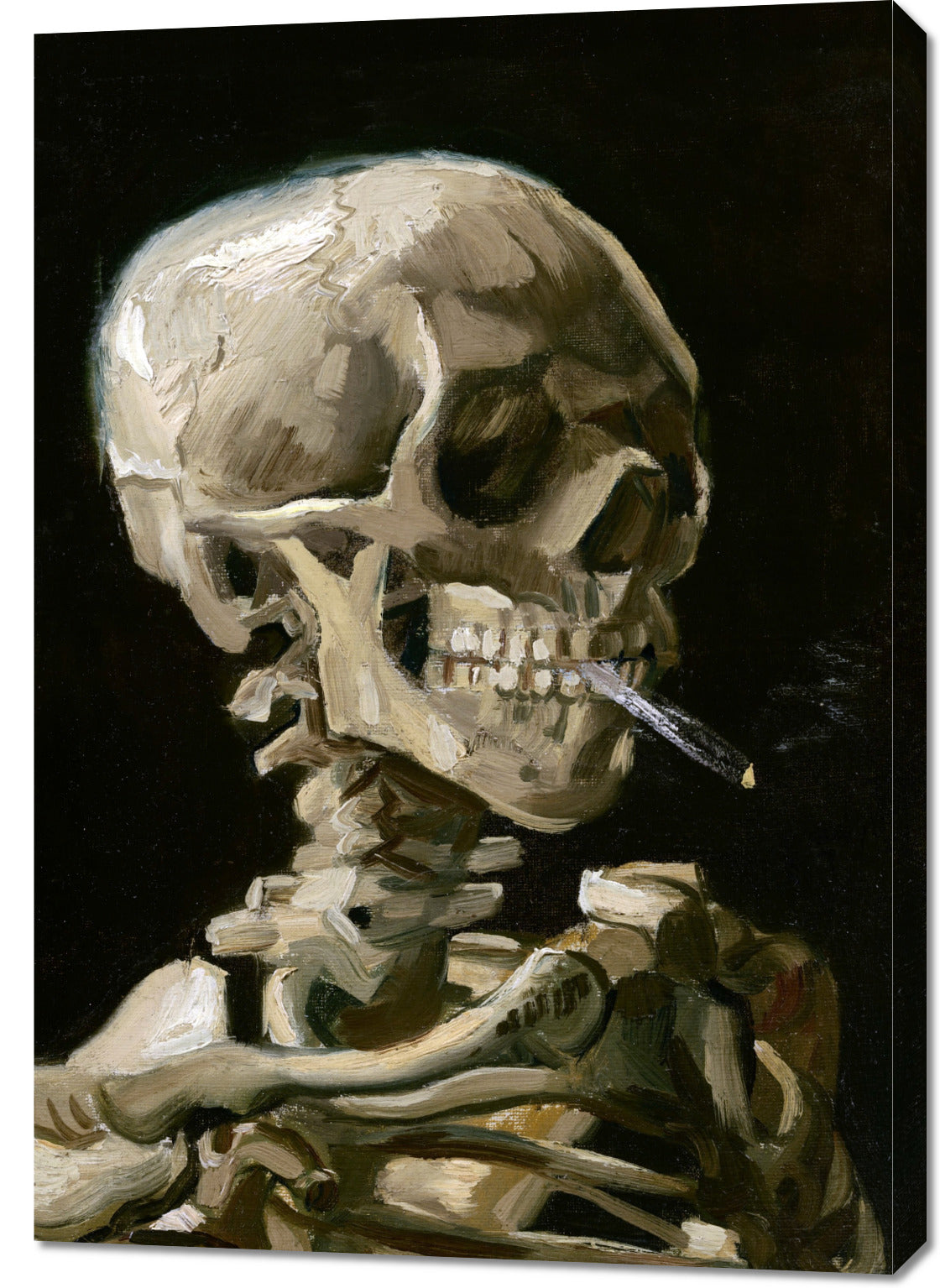 Obraz   Czaszka z Palącym się Papierosem, Van Gogh Vintage