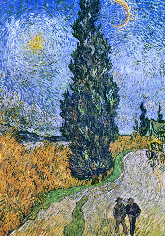 Plakat   Droga z Cyprysem i Gwiazdą, Van Gogh Vintage