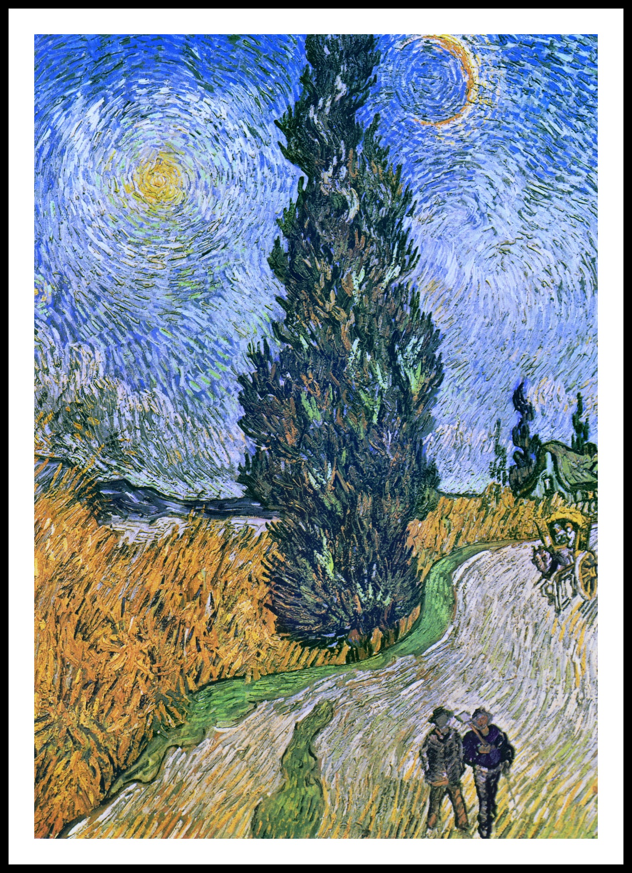 Plakat   Droga z Cyprysem i Gwiazdą, Van Gogh Vintage