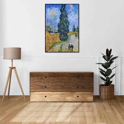 Plakat   Droga z Cyprysem i Gwiazdą, Van Gogh Vintage
