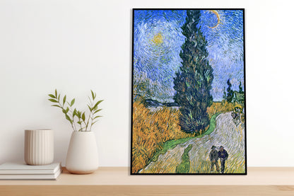 Plakat   Droga z Cyprysem i Gwiazdą, Van Gogh Vintage
