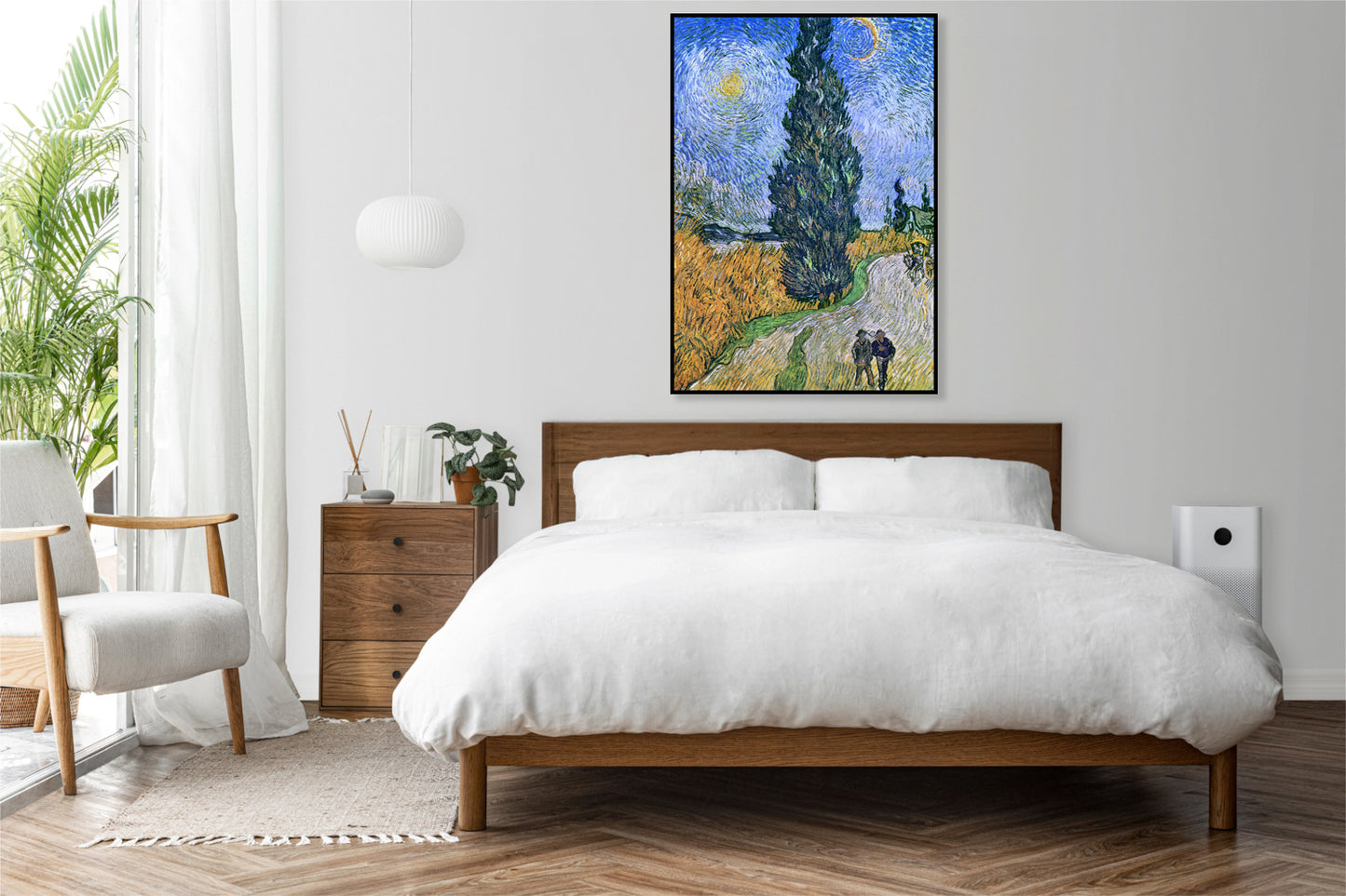 Plakat   Droga z Cyprysem i Gwiazdą, Van Gogh Vintage