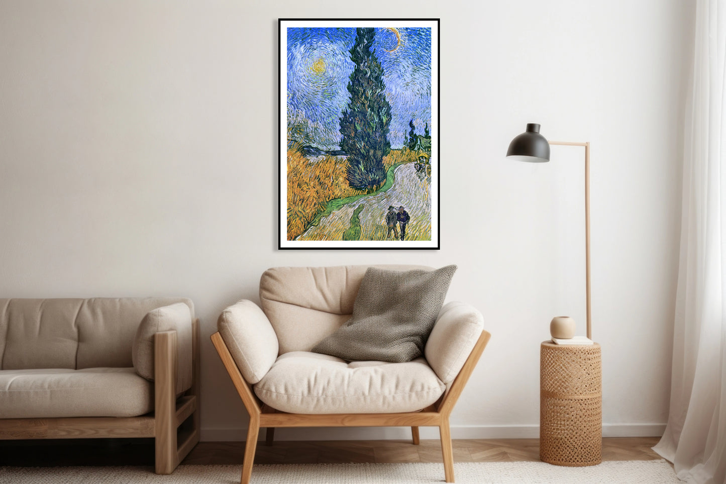 Plakat   Droga z Cyprysem i Gwiazdą, Van Gogh Vintage