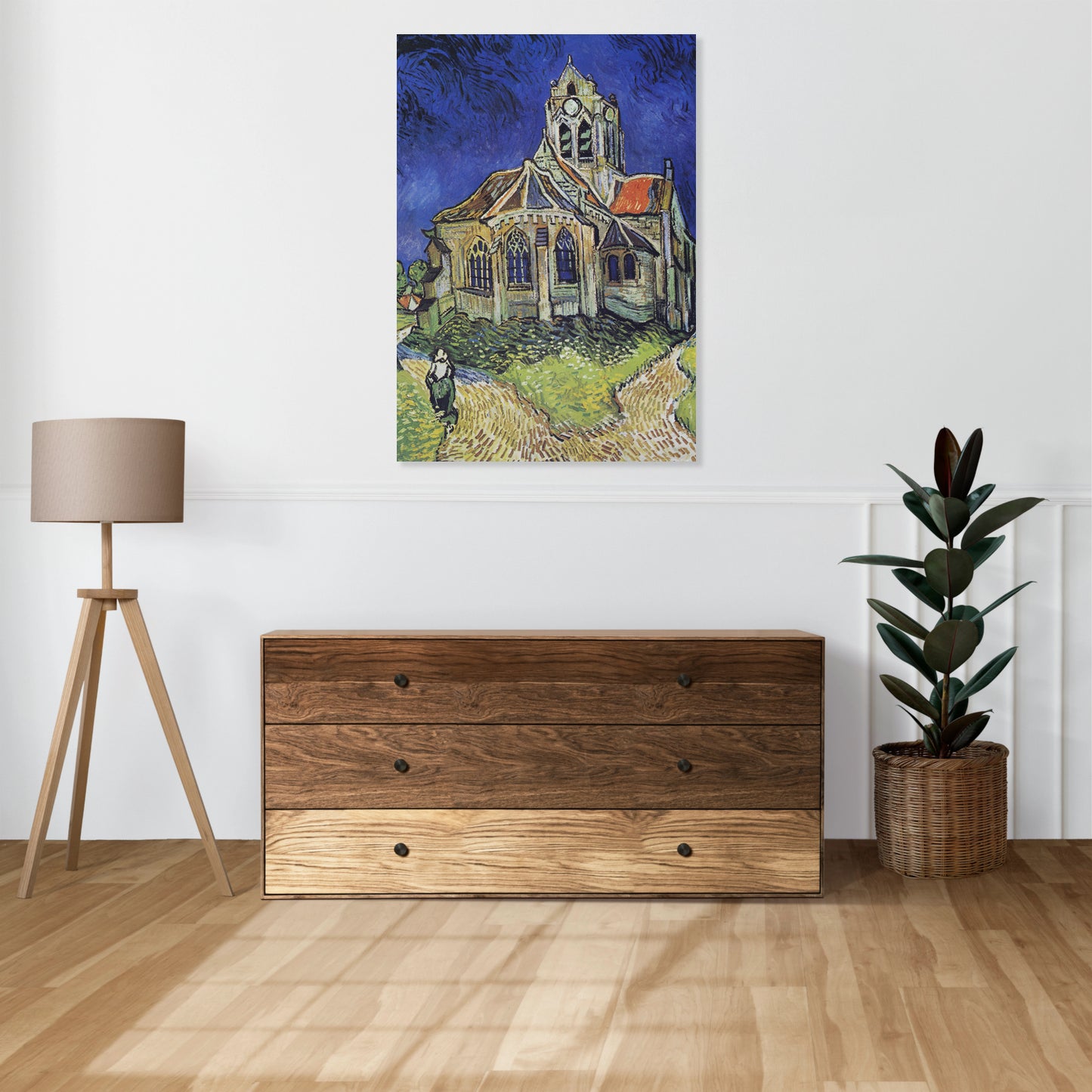 Obraz   Kościół w Auvers, Van Gogh Vintage do Salonu