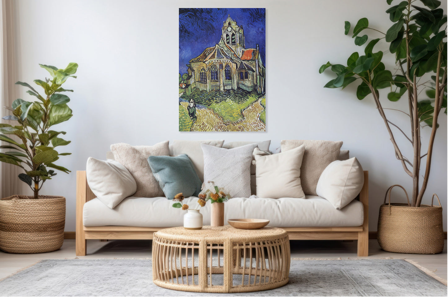 Obraz   Kościół w Auvers, Van Gogh Vintage do Salonu