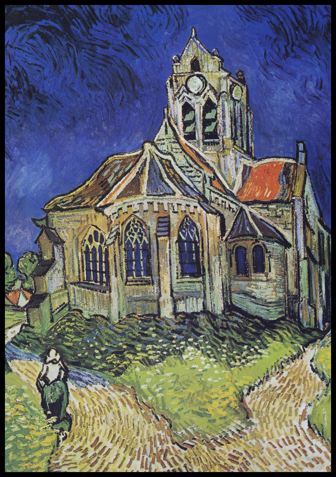 Plakat   Kościół w Auvers, Van Gogh Vintage do Salonu