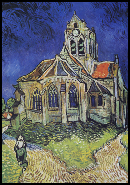 Plakat   Kościół w Auvers, Van Gogh Vintage do Salonu