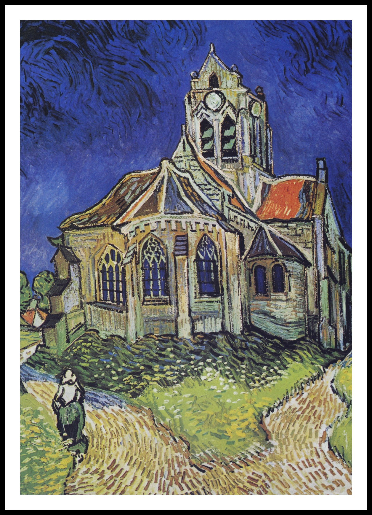 Plakat   Kościół w Auvers, Van Gogh Vintage do Salonu
