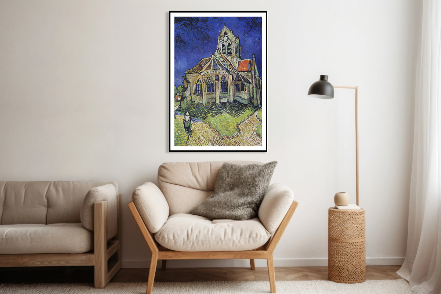 Plakat   Kościół w Auvers, Van Gogh Vintage do Salonu