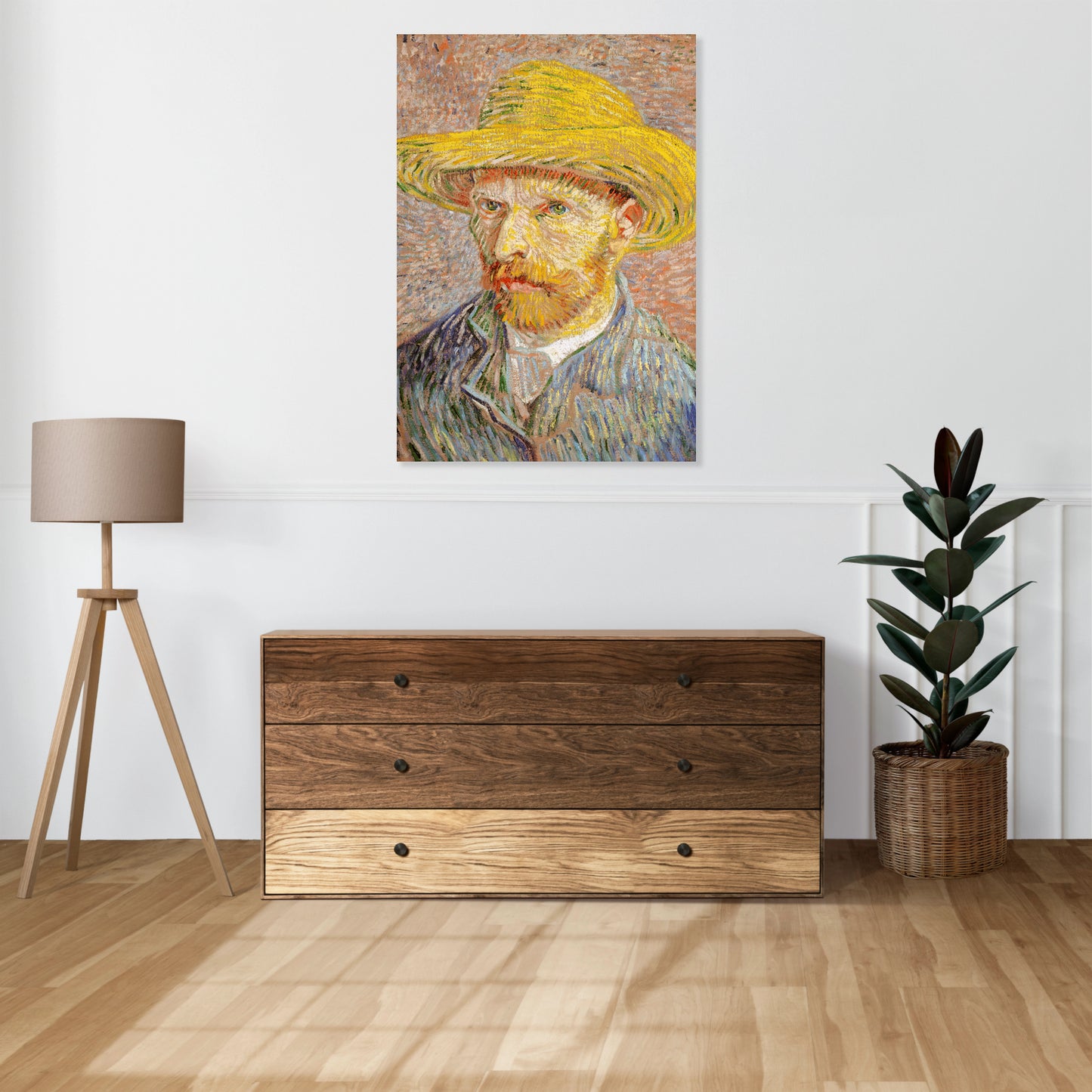 Obraz  Self-Portrait with a Straw Hat, Van Gogh Vintage