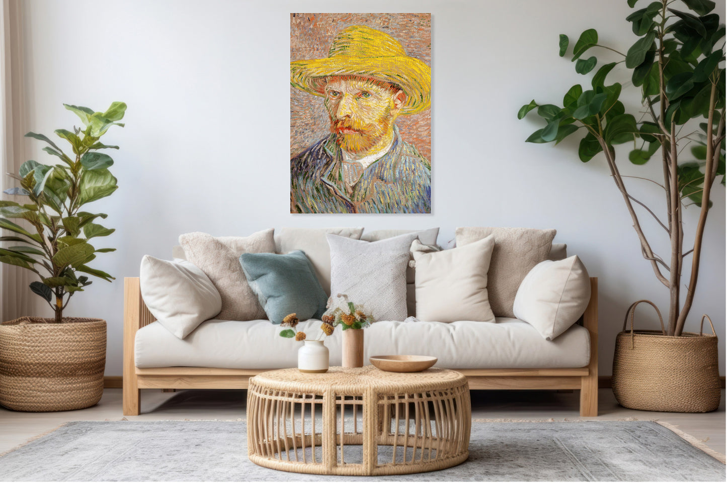 Obraz  Self-Portrait with a Straw Hat, Van Gogh Vintage