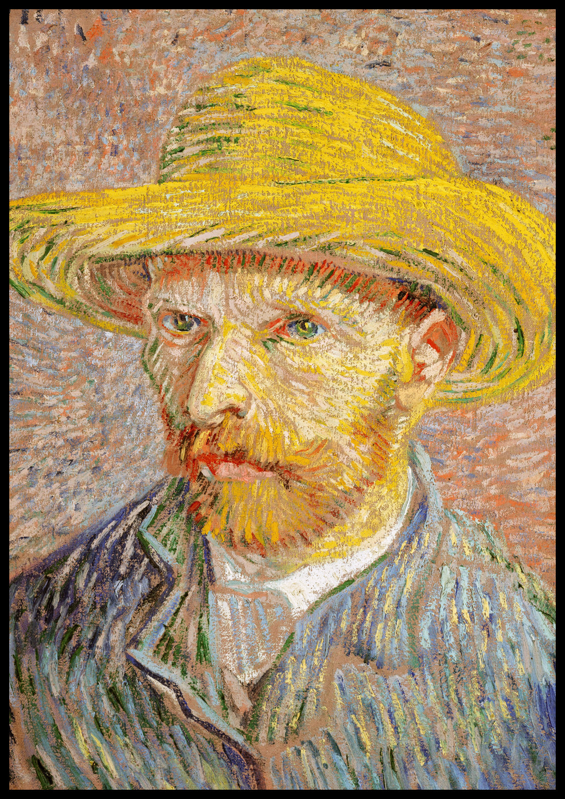 Plakat  Self-Portrait with a Straw Hat, Van Gogh Vintage