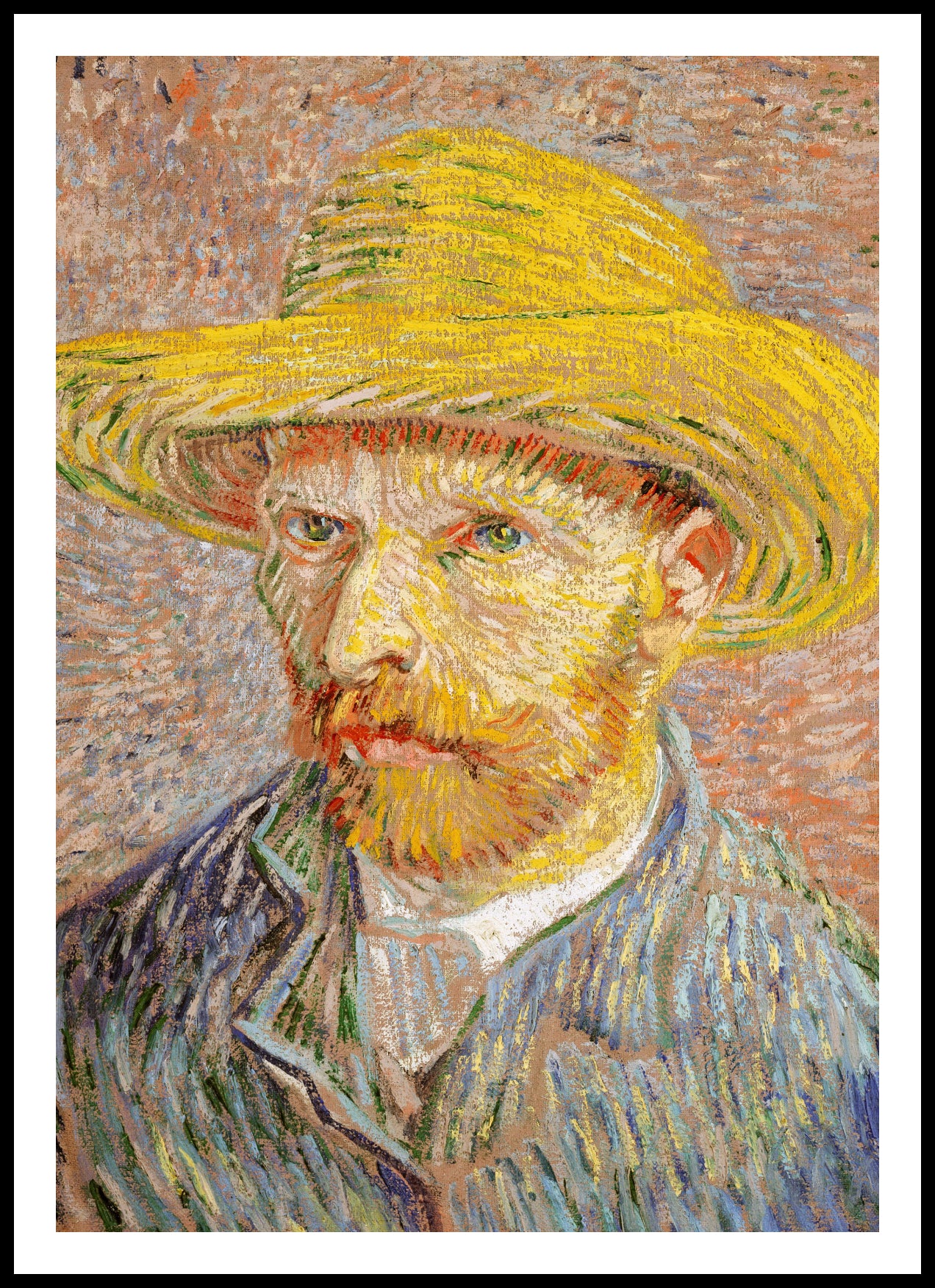 Plakat  Self-Portrait with a Straw Hat, Van Gogh Vintage