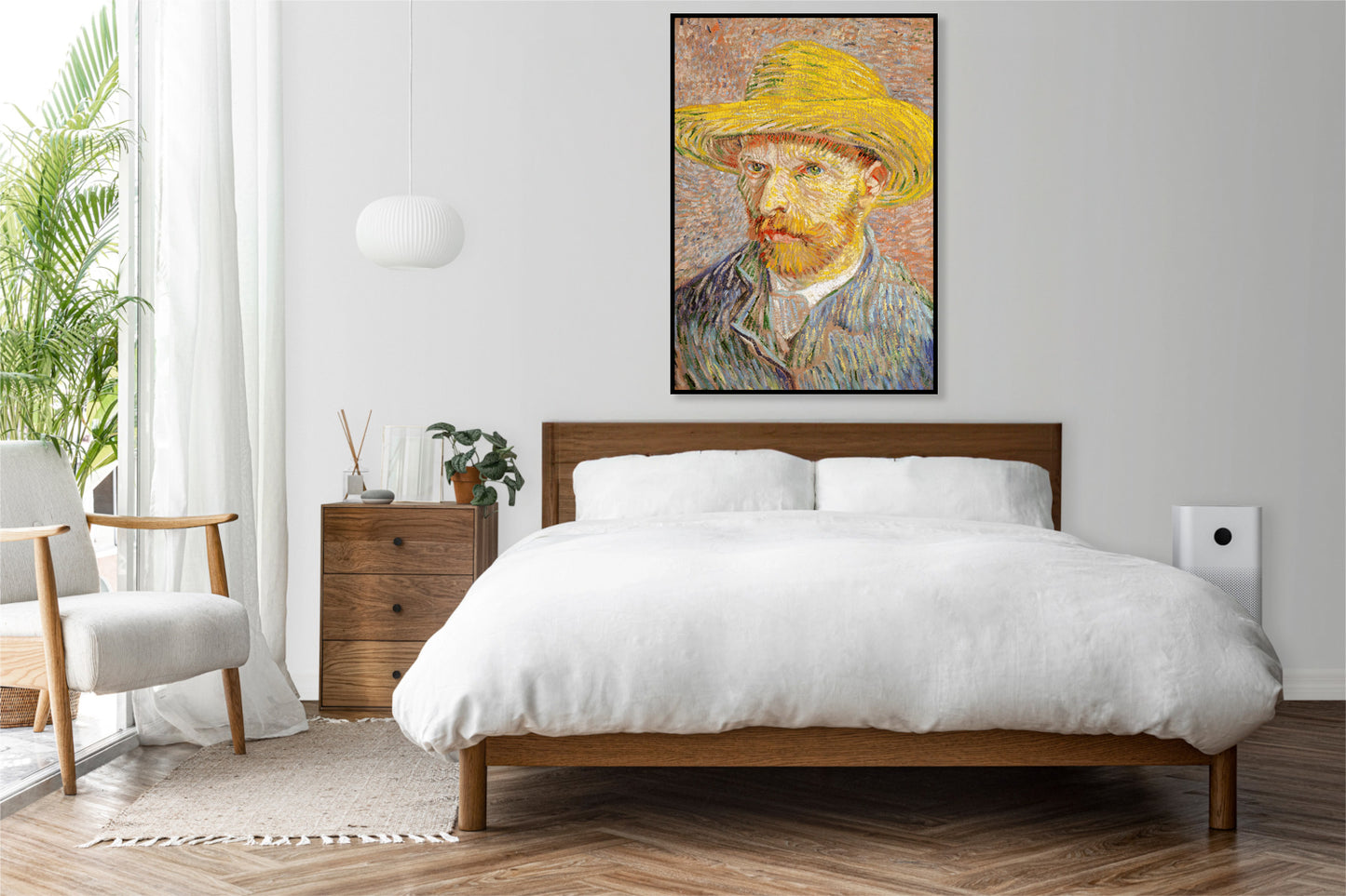 Plakat  Self-Portrait with a Straw Hat, Van Gogh Vintage