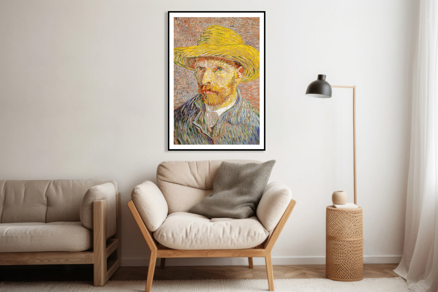 Plakat  Self-Portrait with a Straw Hat, Van Gogh Vintage