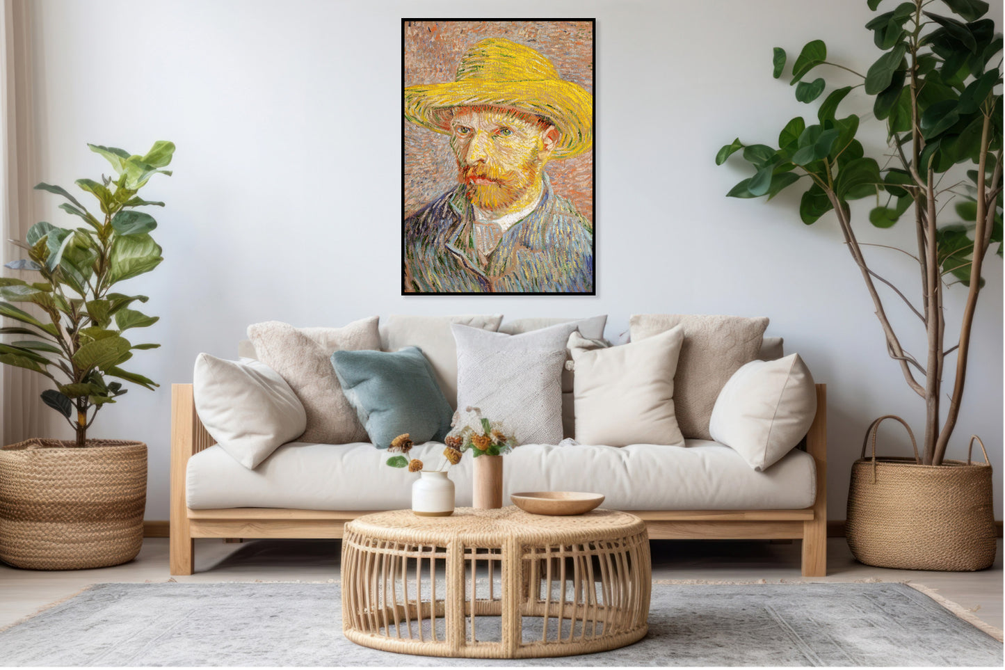 Plakat Van Gogh - Autoportret z żółtym kapeluszem