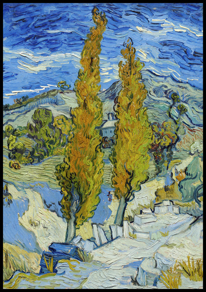 Plakat  The Poplars at Saint-Rémy, Van Gogh Vintage