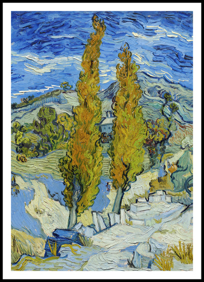 Plakat  The Poplars at Saint-Rémy, Van Gogh Vintage