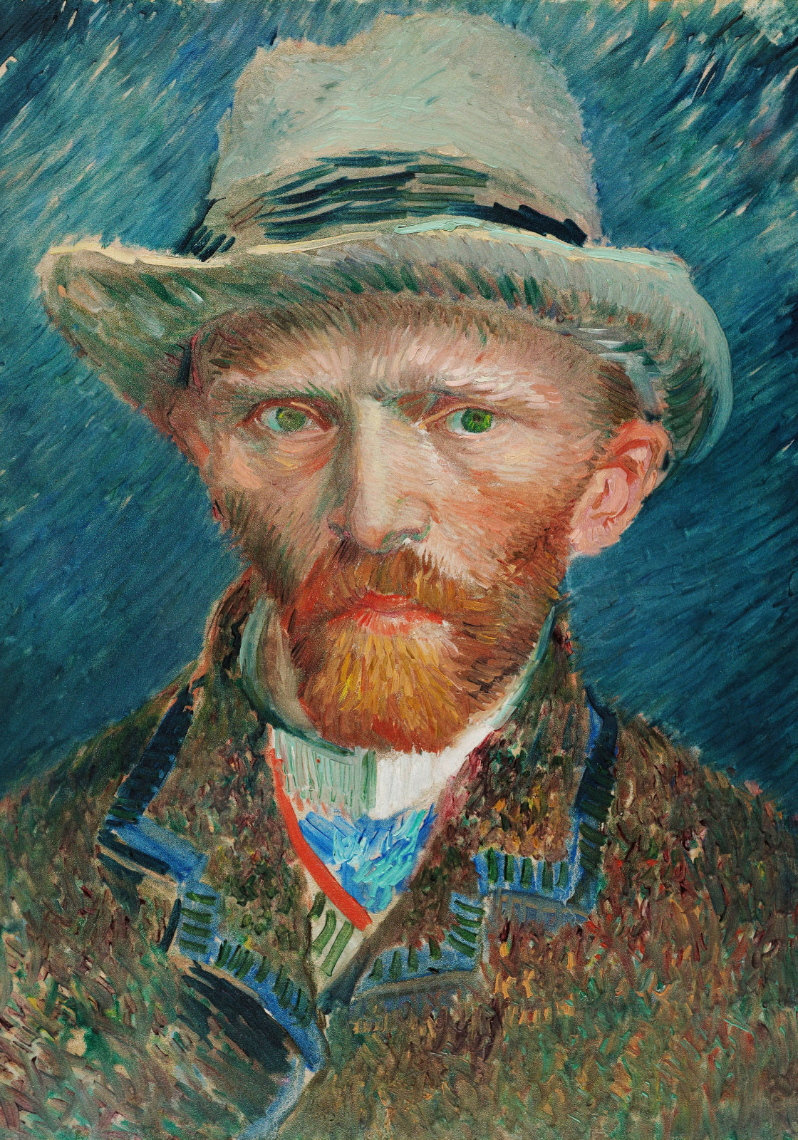 Plakat Van Gogh - Autoportret z kapeluszem