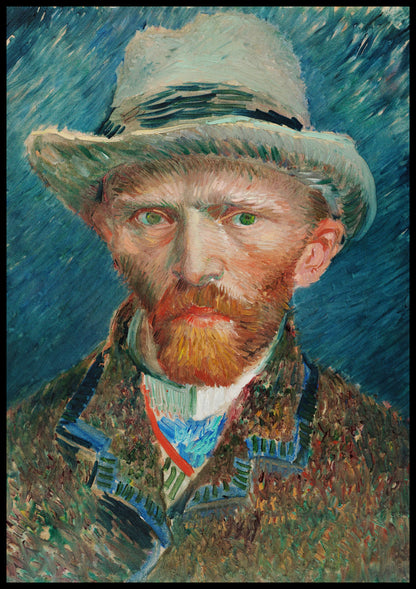 Plakat Van Gogh - Autoportret z kapeluszem