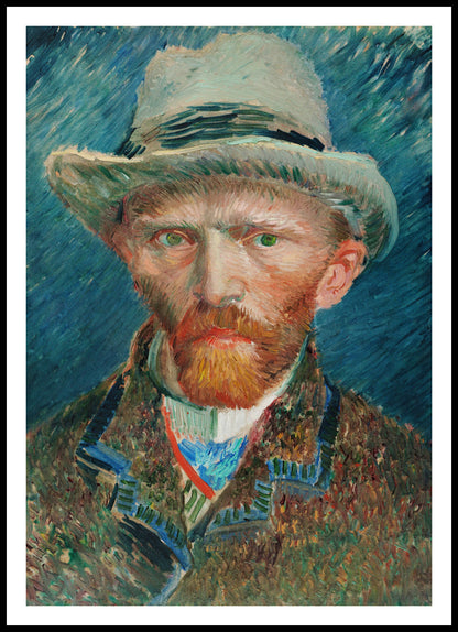 Plakat Van Gogh - Autoportret z kapeluszem