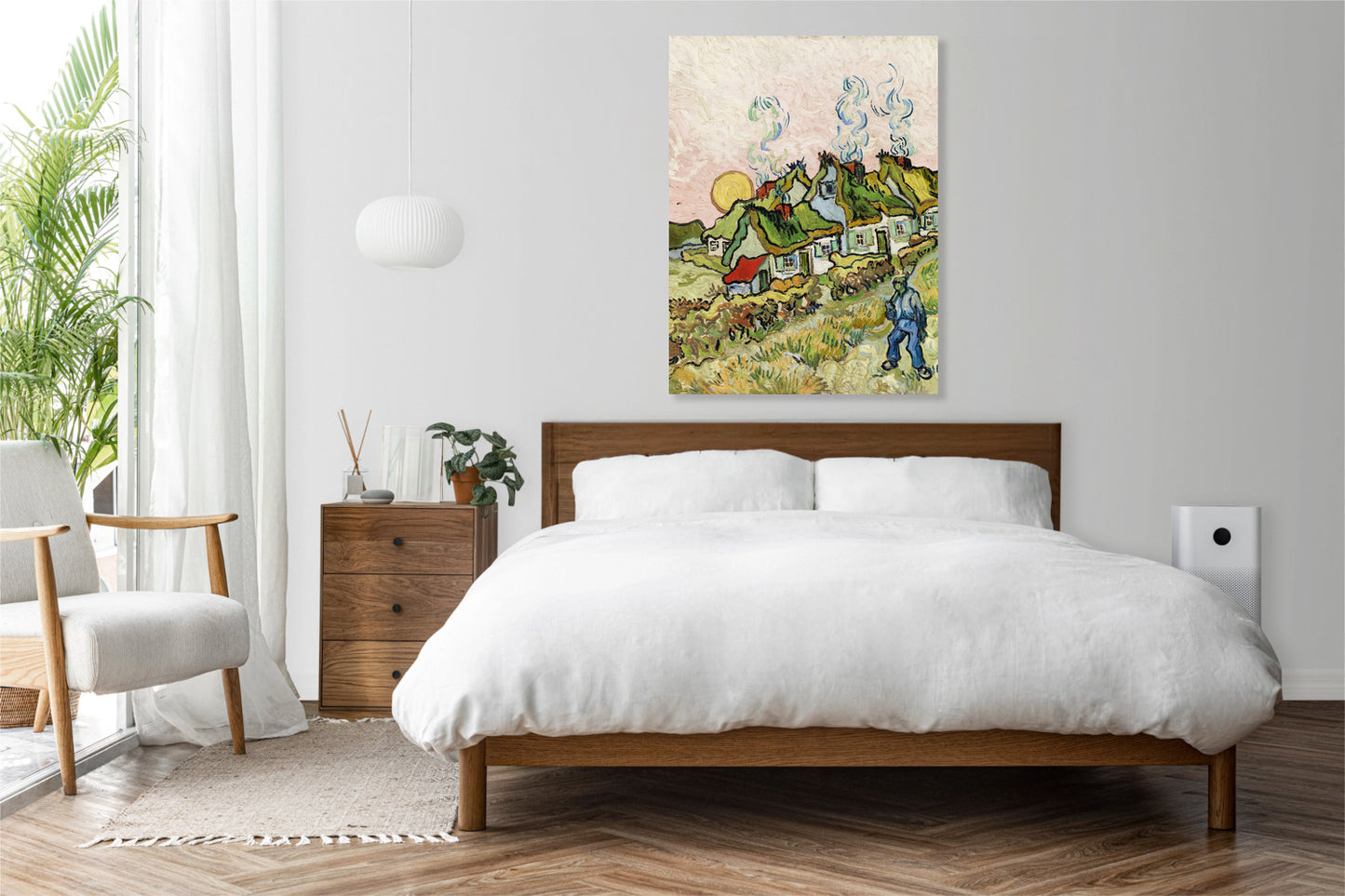 Obraz  Houses and Figure, Van Gogh Vintage do Salonu
