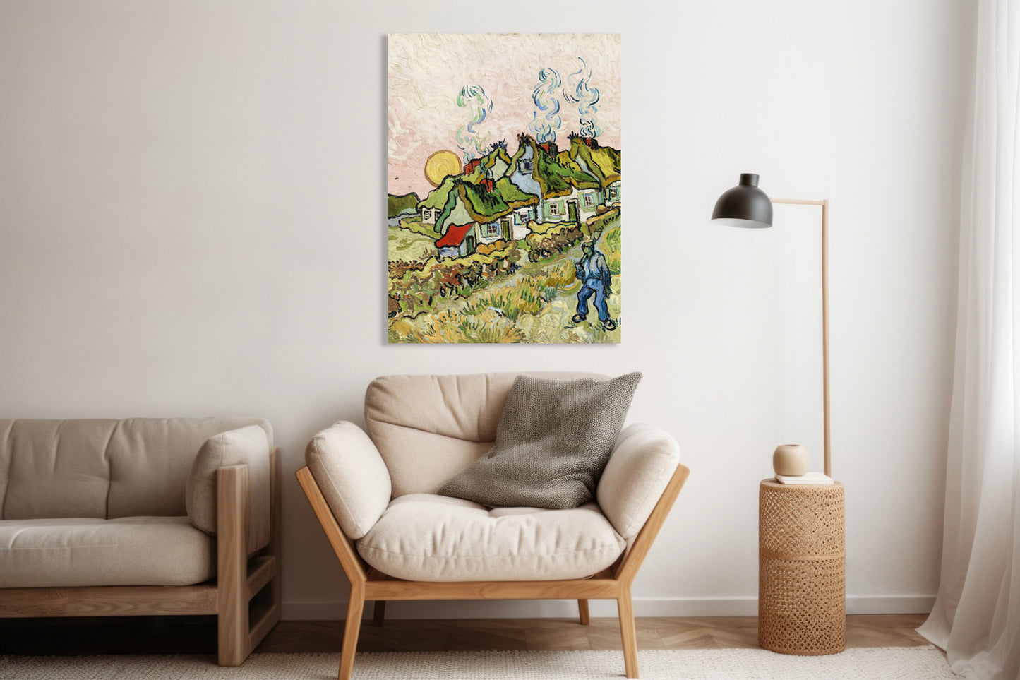 Obraz  Houses and Figure, Van Gogh Vintage do Salonu