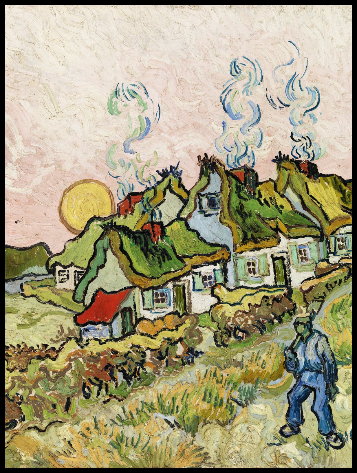 Plakat  Houses and Figure, Van Gogh Vintage do Salonu