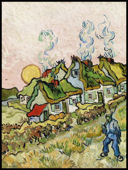 Plakat  Houses and Figure, Van Gogh Vintage do Salonu