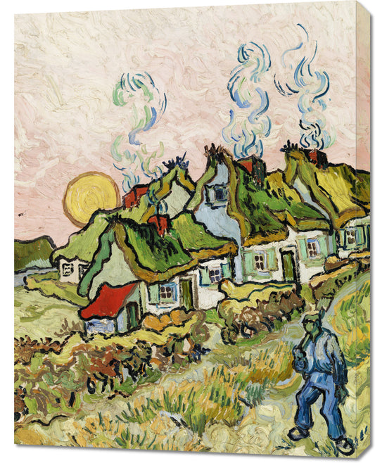 Obraz  Houses and Figure, Van Gogh Vintage do Salonu
