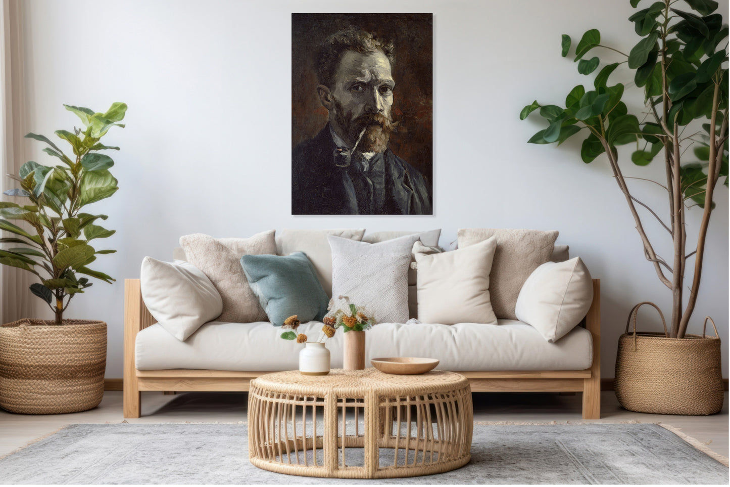 Obraz   Self-Portrait with Pipe, Van Gogh Vintage