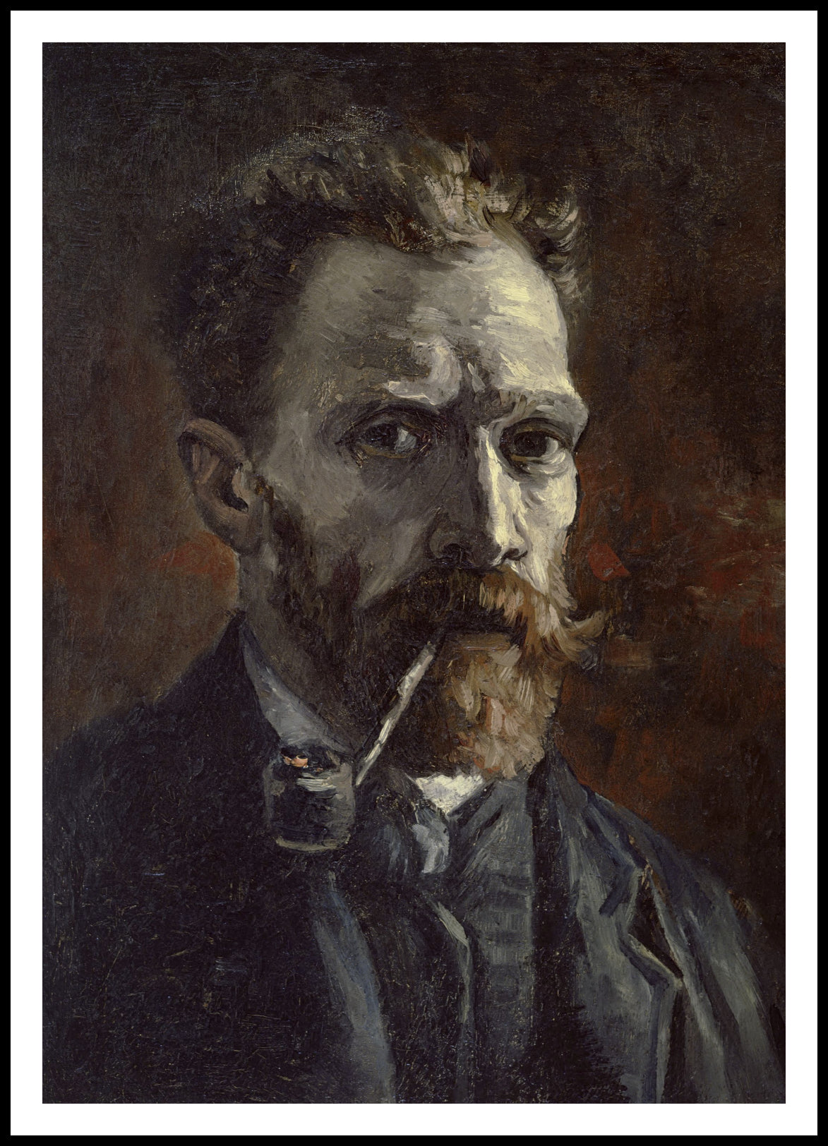 Plakat   Self-Portrait with Pipe, Van Gogh Vintage