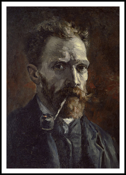 Plakat   Self-Portrait with Pipe, Van Gogh Vintage