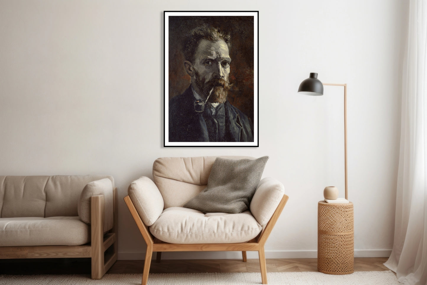 Plakat   Self-Portrait with Pipe, Van Gogh Vintage