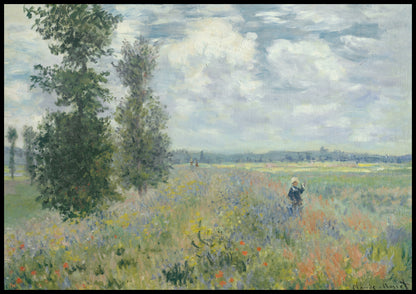 Plakat  Poppy Fields Near Argenteuil, Monet Vintage