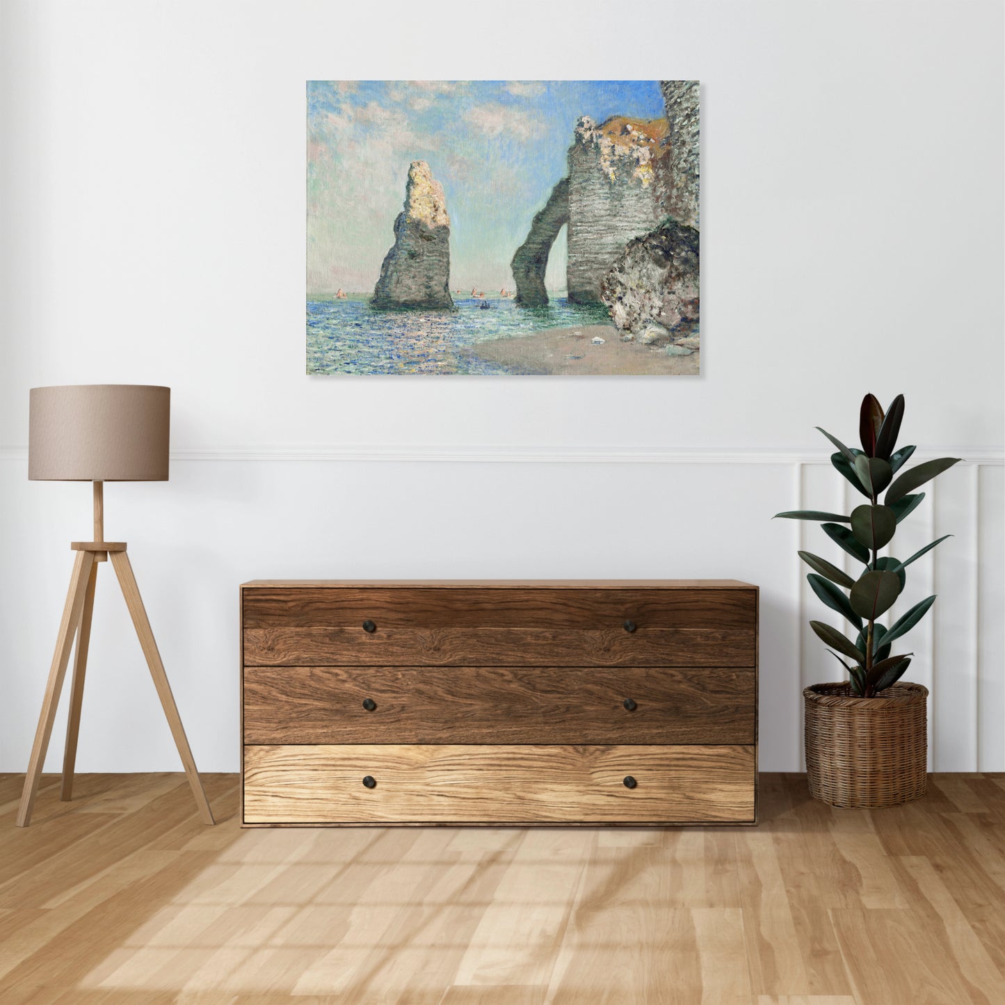 Obraz  The Cliffs at Étretat, Monet Vintage do Salonu