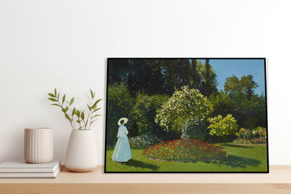 Plakat  Lady in the Garden, Monet Vintage do Salonu