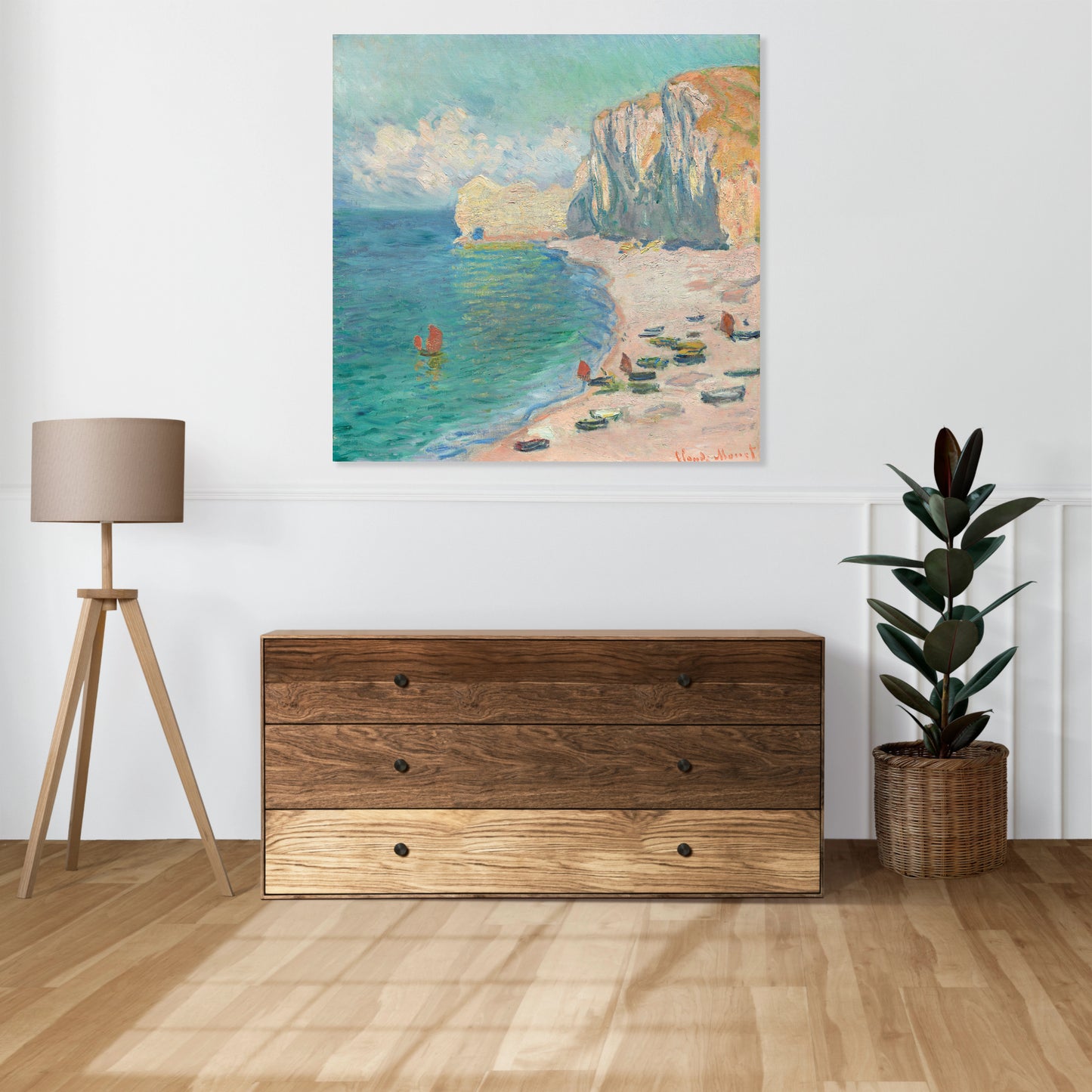 Obraz  The Beach and the Falaise d'Amont, Monet Vintage