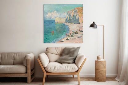 Obraz  The Beach and the Falaise d'Amont, Monet Vintage